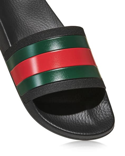 gucci logo rubber slide sandals|Gucci rubber pursuit g slides.